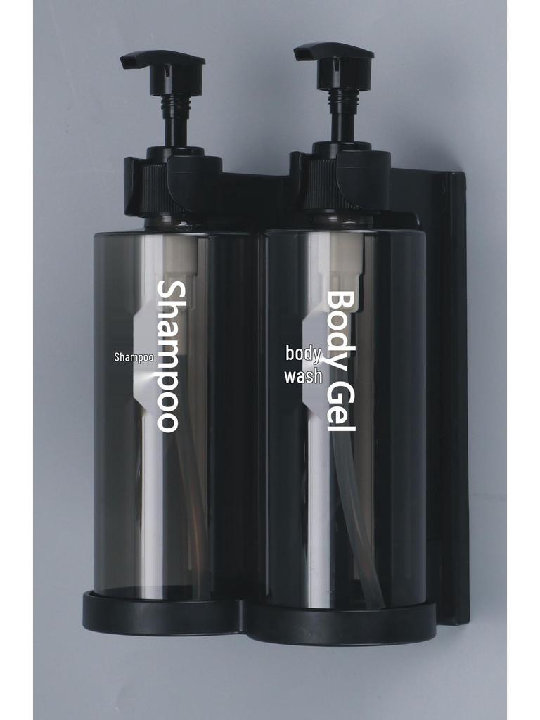 Punch-Free Wall Soap Dispenser: Hotel Bathroom Shampoo & Shower Gel Lockable Rack with Manual Press