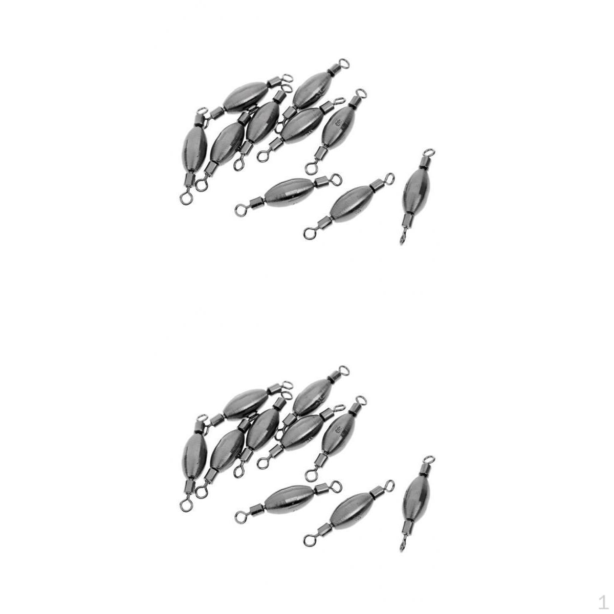 

20pcs Fishing Swivels with Copper Sinker Rolling Counterweight Connectors