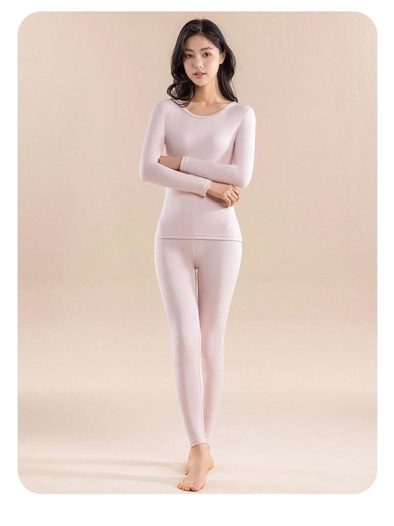 Class A Women's Antibacterial 80-Count Lenzing Modal Warm Base Layer Set - 220g Autumn Underwear & Trousers