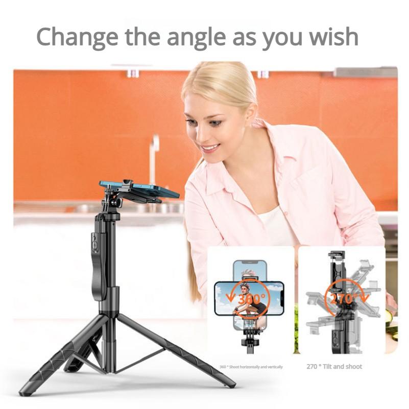 Mobile Phone Bluetooth Selfie Stick With Dual Fill Lights, Handheld Stabilizer, Telescopic Floor Stand, Live Broadcast Tripod
