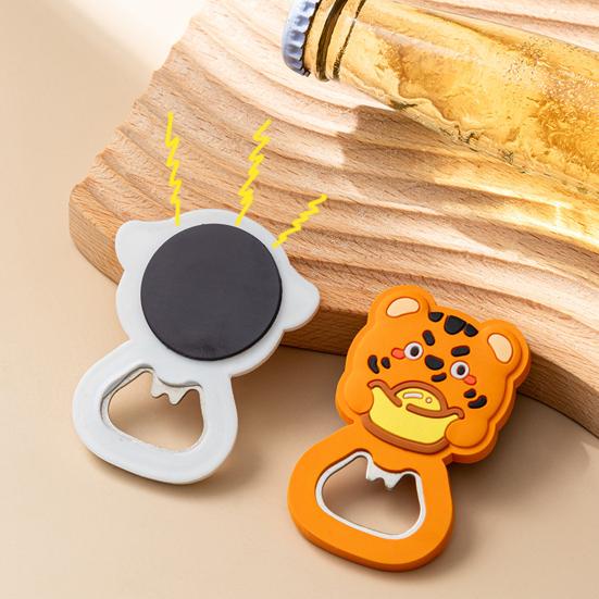 Jar Opener 2-in-1 Labor-saving Stainless Steel Animal Shape Can Opener Fridge Magnet Kitchen Supplies