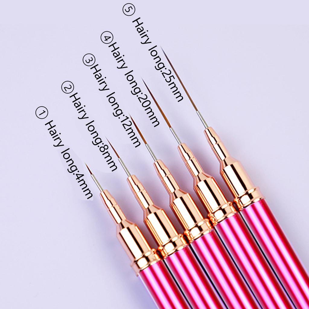 5Pcs Liner Brush for Nails Nail Arts Brushes Professional Nail Detail Brush