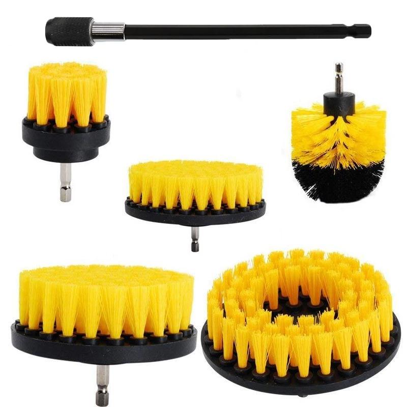 2/3.5/4'' Electric Scrubber Brush Drill Extension Rod All Purpose Cleaner Car Detailing Brush Tool Rim Brush Set Car Cleaning