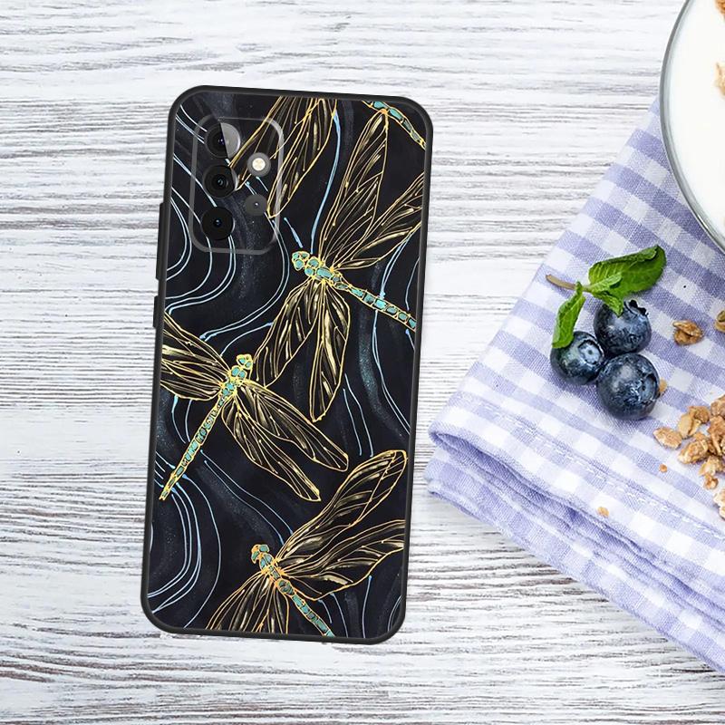 Dragonfly Insect Pattern Cover For Samsung Galaxy A15 A25 A35 A55 A53 A33 A13 A52 A32 A12 A51 A71 A14 A34 A54 Case