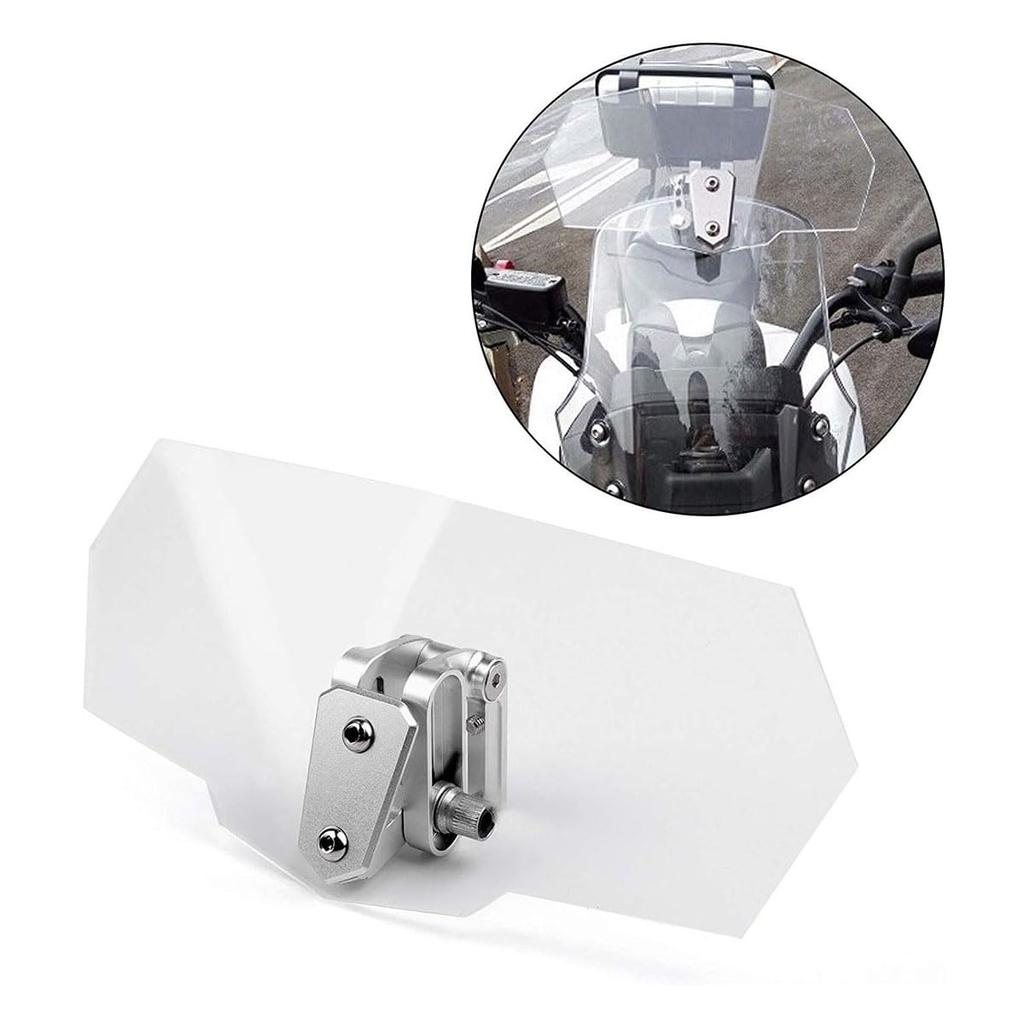 ZCJSZP Motorcycle Windshield Extension, Universal Adjustable Clip, Spoiler Shield Screen, Clear (Transparent)
