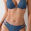 New Tight Two-Piece Bikini Set Sexy Women Solid Halter Swimsuit Hollow Backless Swimwear Summer Push Up Beach Bathing Suit