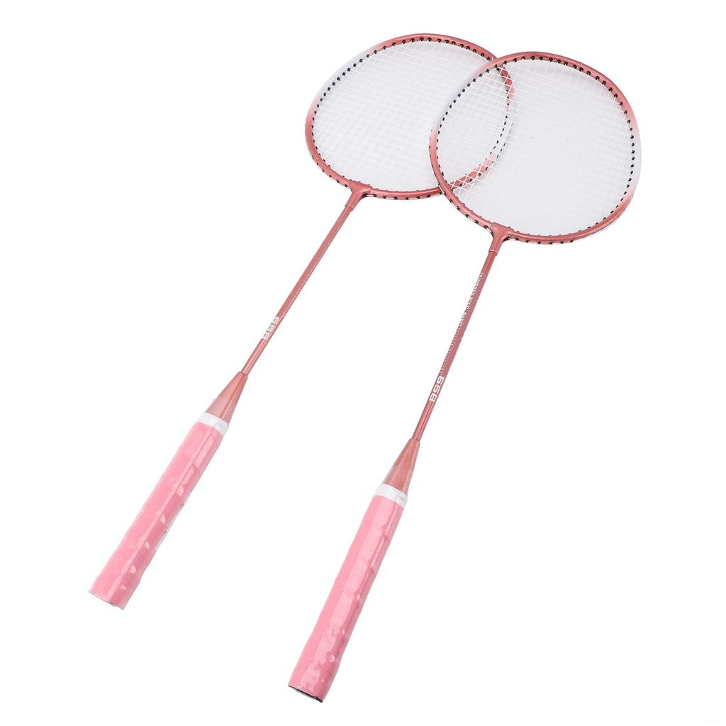 Badmintonová sada Profesionální badmintonová raketa ze slitiny železa se 3 míčky Přenosná taška pro začátečníky Děti Dospělé Růžová