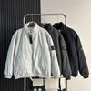 Stone Basic Stand Collar Cotton Padded Jacket Winter Thick Warm Loose Solid Color Casual Coat Teen Boys