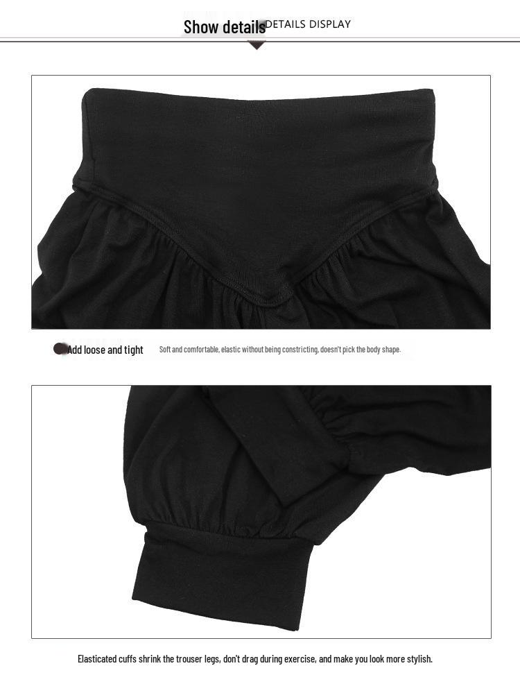 Czarne Haremki Taneczne dla Dzieci Chłopców i Dziewcząt - Długie Spodnie Treningowe Łacińskie na Wiosnę i Jesień