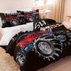 Monster Truck Print Duvet Cover Set (1 Duvet Cover & 1/2 Pillowcase) Cool Off-Road Bedding Set Perfect for Boys Bedroom