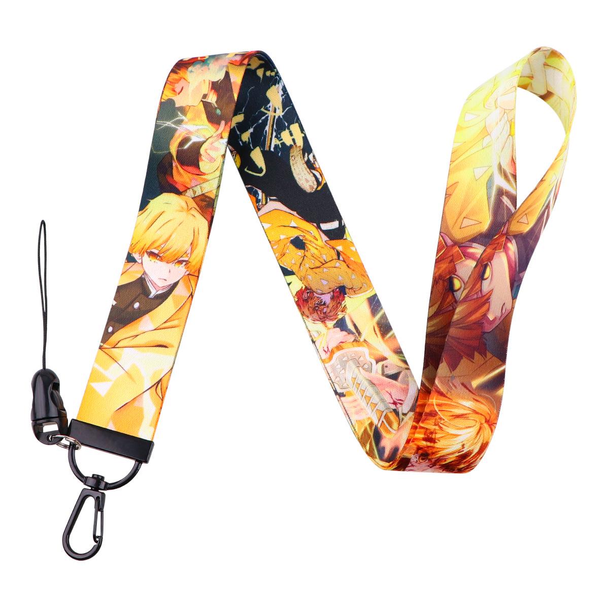 Nezuko Demon Slayer Phone Lanyard with Cute Detachable Keychain
