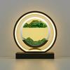 LED Round Hourglass Table Lamp 3D Creative Hourglass Art Quicksand Painting 3 Colors Vertical Table Lamp Bedroom Art Decoration