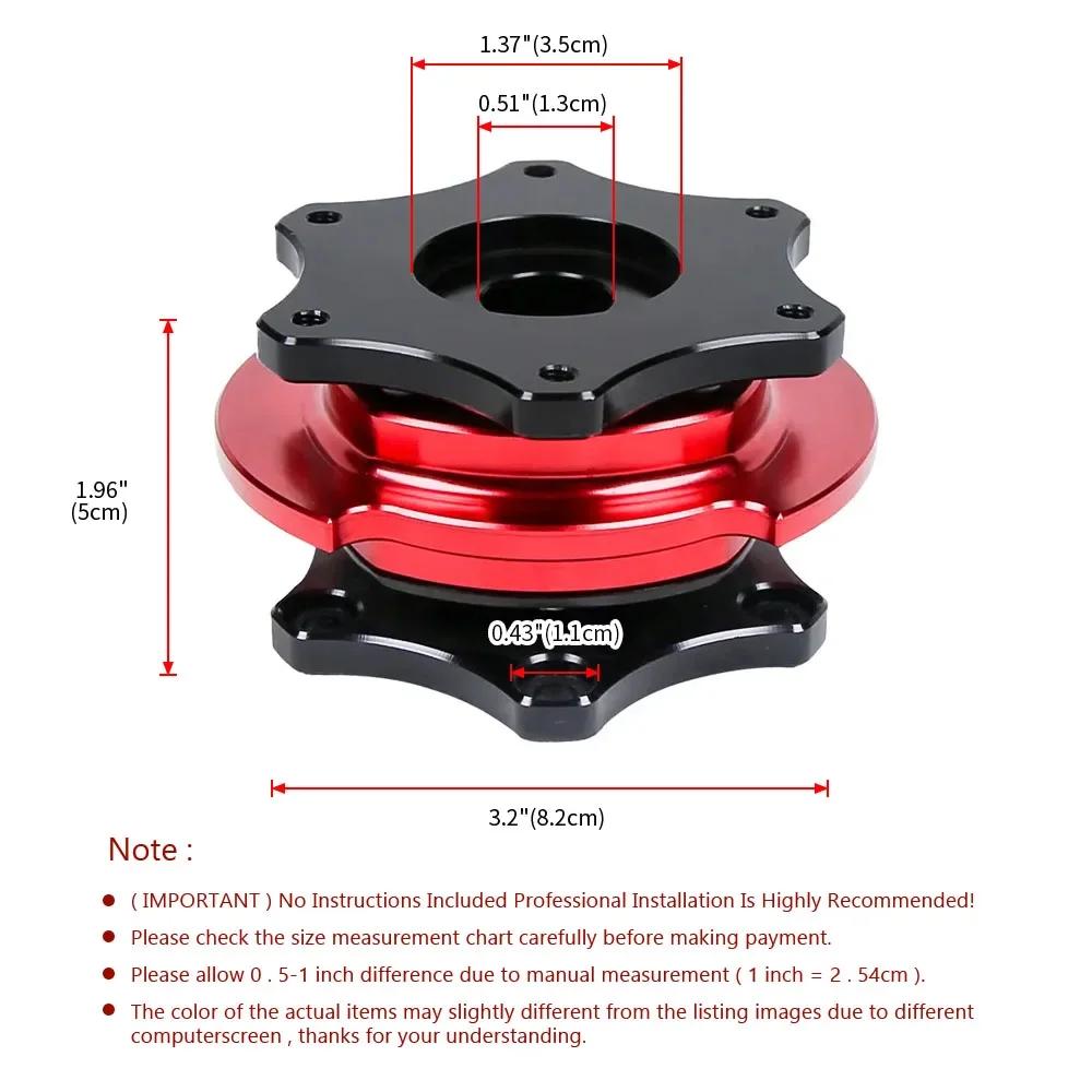 Car Steering Wheel Quick Release Hub Universal D Shaped Quick Release Hub Adapter Boss Kit Fit 6-bolt X 70mm Pattern Short Hubs