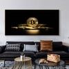 Dipinto su Tela Bitcoin in Fiamme Vintage Poster e Stampe in Dollari Nordici Immagini di Arte Murale per Decorazione Soggiorno Senza Cornice
