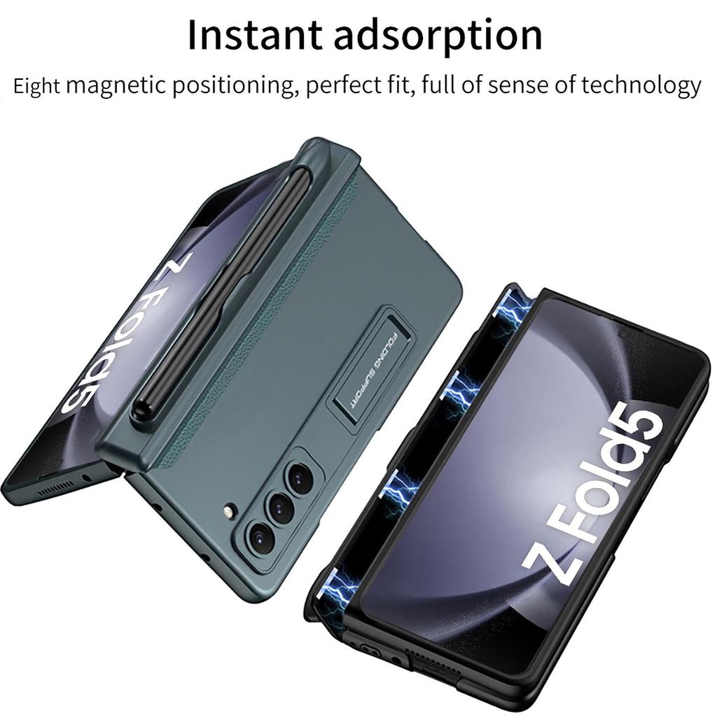 Samsung Galaxy Z Fold 5 Magnetic Folding Case with Pen Slot & Full Coverage Protection