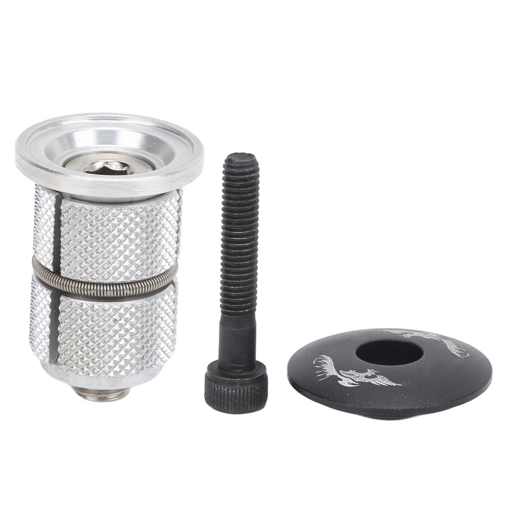 Bicycle Fork Headset Lightweight Aluminum Alloy Bike Headset Expander Plug with Stem Cover Screw for Mountain Road