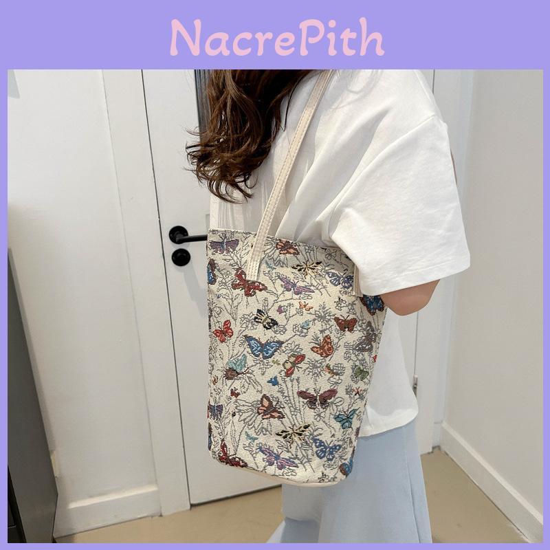 Chic And Versatile Casual Shoulder Tote Bag For Women With Butterflies Design