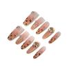 Patchs pour ongles clignotants imprimé léopard Zhuoshimei: Manucure Blanchissante Française Faite à la Main pour l'Automne/Hiver
