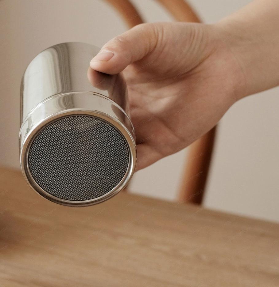 Export Single 304 Stainless Steel Dusting Cylinder Powder Sieve 30 Mesh with Mesh Dense Hole Duster Dusting Can Seasoning Bottle