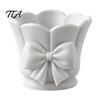 Stable Plastic Brush Container 3D Printed Bow Pen Holder, Petal Shape Makeup Minimalist Cream Style Stationery Storage Desktop Organizer, for