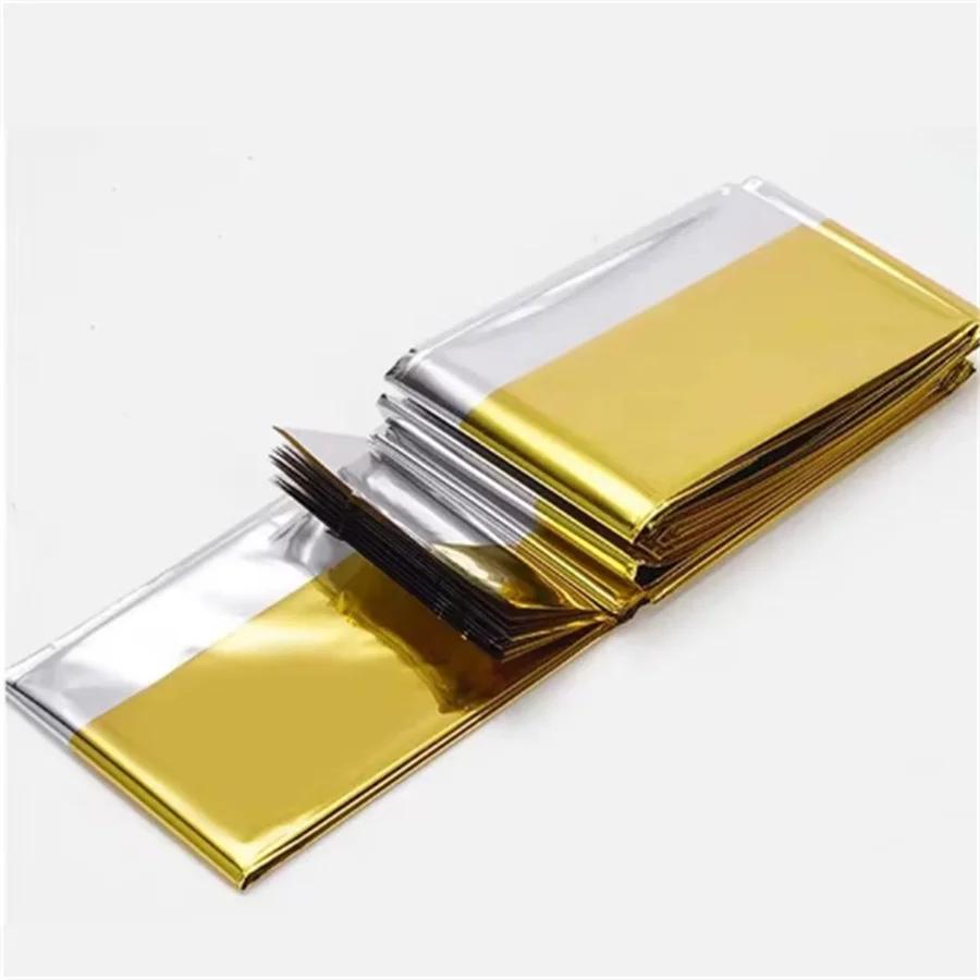 Outdoor Multifunctional Insulation Blanket 210*130cm Double Sided (Silver Gold) Survival Life-saving Blanket