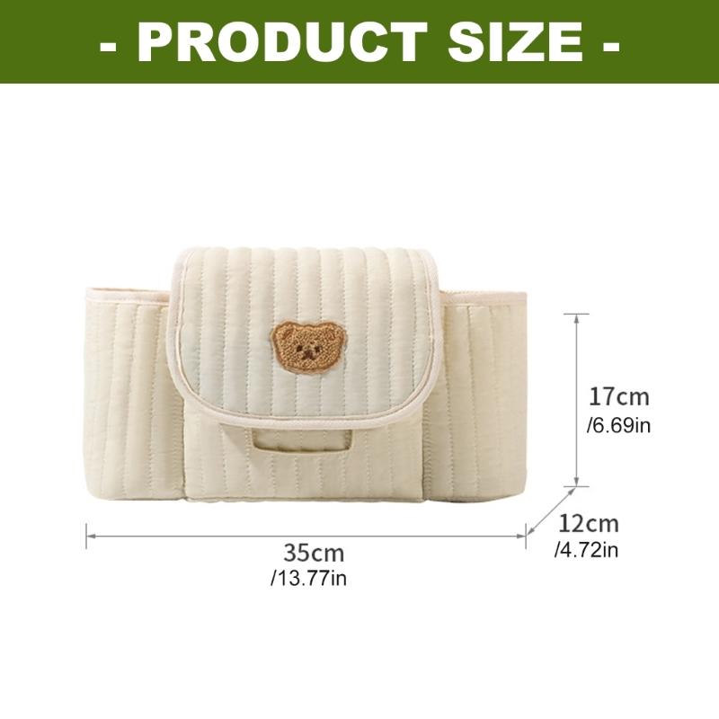 Multifunctional Organizer Bag Baby Strollers Hanging Bag Multiple Compartment Pushchair Storage Bag for Toy Water Bottle