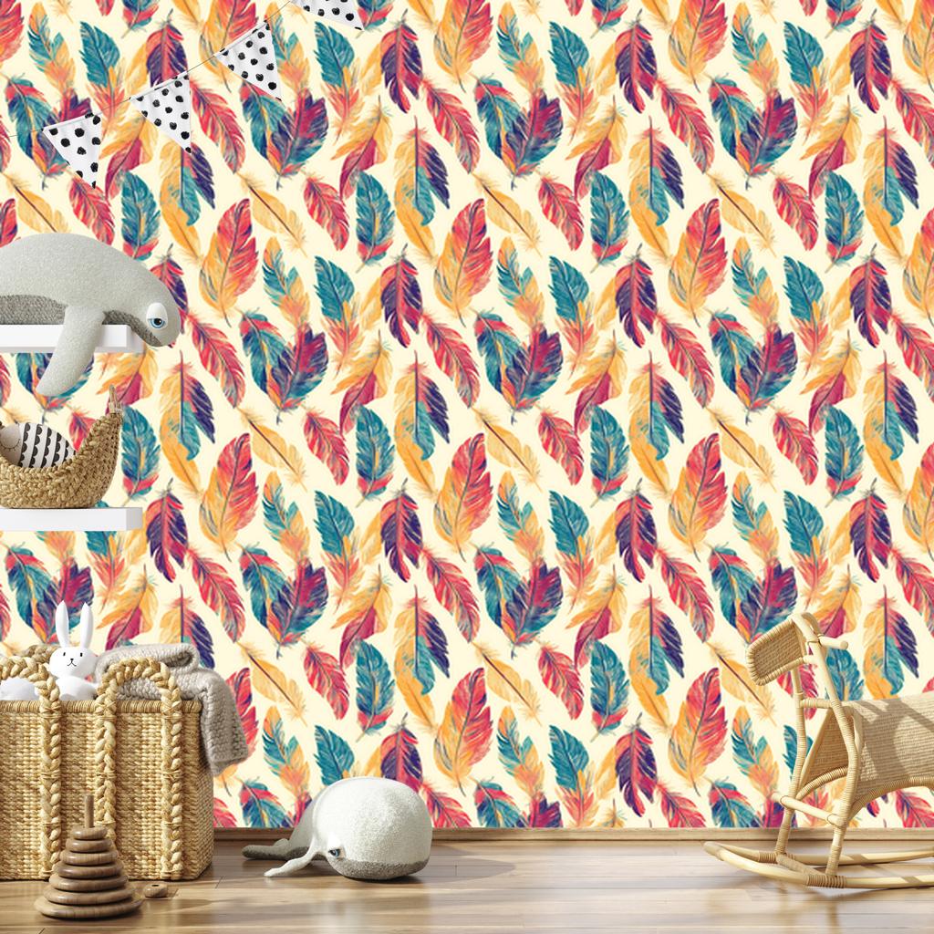 Boho Cream and Coral Wallpaper for Living Room and Bedroom 50x1000