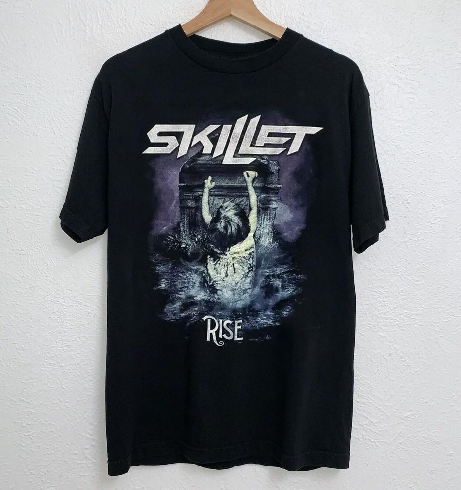 Rare Skillet Band Rise Short Sleeve Cotton Black All Size Shirt Unisex T-Shirt XXXL