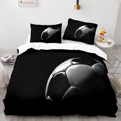 Football King Queen Duvet Cover 3D Soccer Bedding Set For Kids Teens Adult Ball Game Quilt Cover Sport Fans Soft Comforter Cover