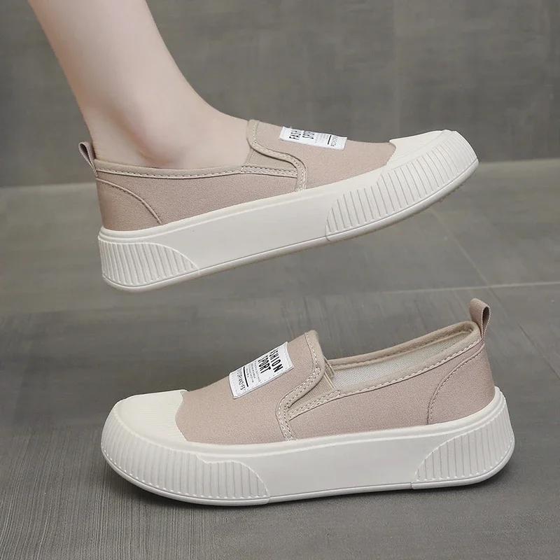 Fashion 2024 New Comfortable Women's Shoes Autumn Breathable Cloth Shoes Women's Soft Soled Comfortable Thick Soled Casual Shoes