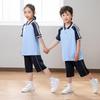 Unisex Summer Blue Short Sleeve Uniform Set for Junior High Graduation and Sports Events