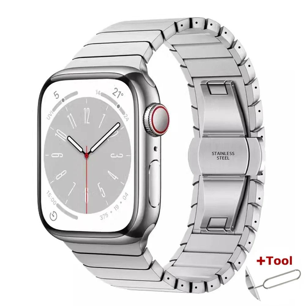 Metal Stainless Steel Strap for Apple Watch Ultra 2 49mm 10 9 8 7 46mm 45 41mm Bracelet for Iwatch 6 5 SE 40mm 44 38 Luxury Band