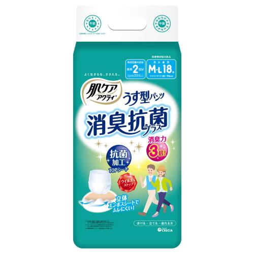 

Acty Skin Care Подгузники для взрослых, Тонкие трусы, Впитываемость на 2 раза, Размер M-L, 18 штук