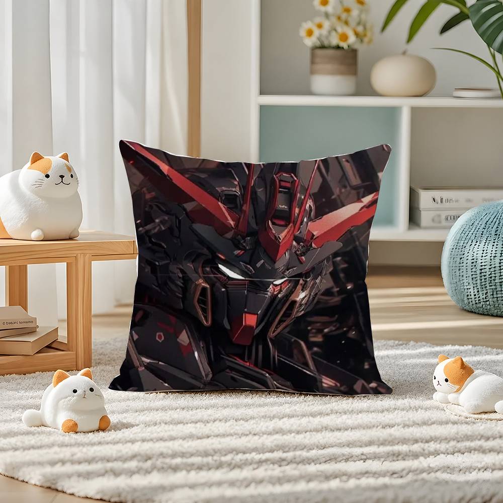 Mobile Suit Gundam Gundam Kyrios Anime Plush Pillow Cover Soft Short Plush Cushion Cover For Sofa Bedroom Home Decor Gift