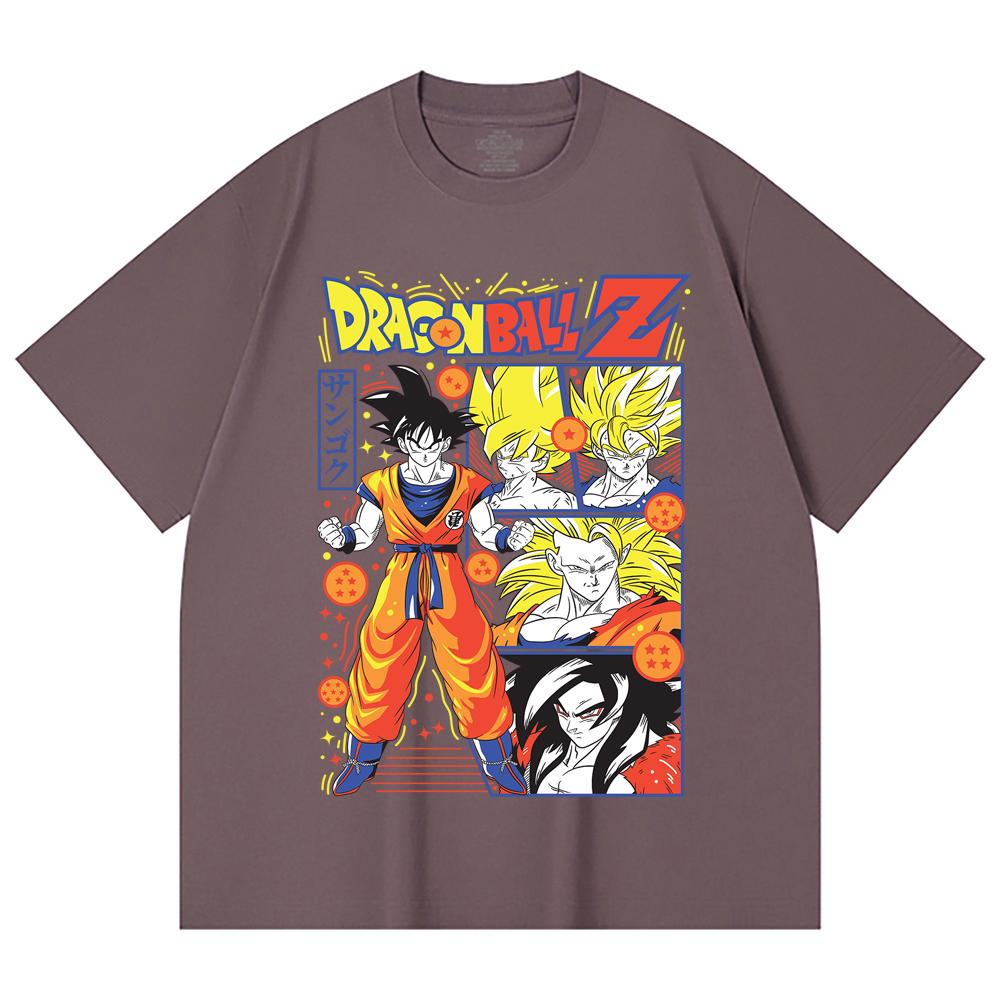 230 Gsm 100% Cotton Dragon Ball V56 Goku Print Unisex Heavy Cotton T Shirt