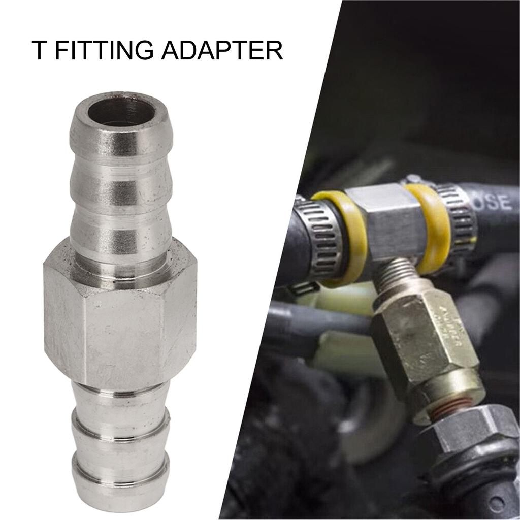 Fuel Pressure T Fitting Adapter T Fitting Adapter 304 Stainless Steel Rubber High Performance For Fuel Pressure Gauge Or Sensor Fuel System 2