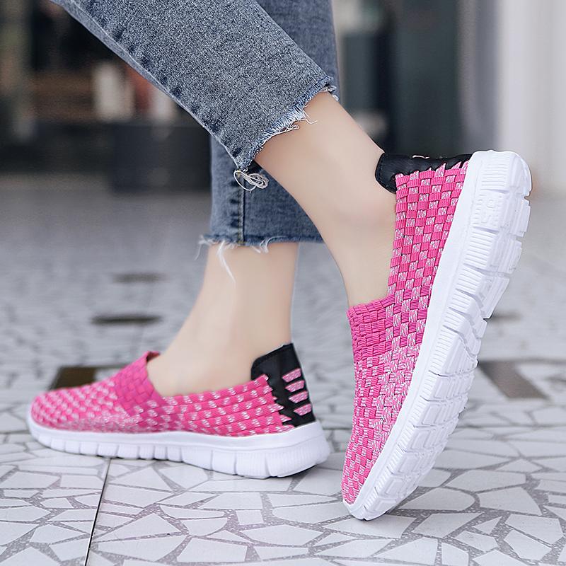 Summer Handmade Slip on Braid Beach Shoes Women Moccasins Plus Size Casual Espadrilles Breathable Sneakers