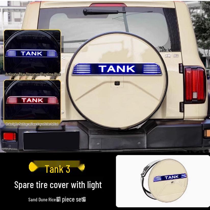 Compatible Stainless Steel Spare Tire Cover for Tank 300: Urban & Off-Road Models