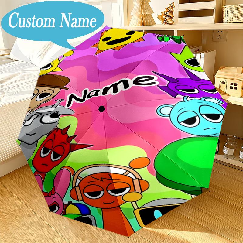 Custom Name Umbrella Sprun-ki Tree Characters Umbrella 8-Frame for Travel, Camping, Casual Lightweight Portable, Essential for Family Gifts