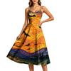 Women's Casual Sleeveless Halloween Print Dress for Holiday Parties and Everyday Wear