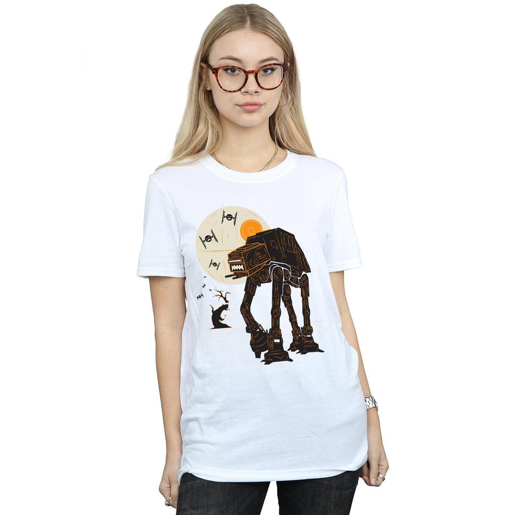 Star Wars Womens/Ladies Halloween AT AT Cotton Boyfriend T-Shirt