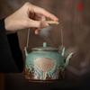 Vintage Kiln-Glazed Ceramic Lotus Pod Teapot Set, Chinese Gongfu Tea Set for Home & Tea Ceremony
