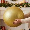 Glittering Gold Christmas Baubles Shatterproof Sequins Christmas Ball Ornament For Desktop Tree Door Mantels Ceiling Holiday Dec