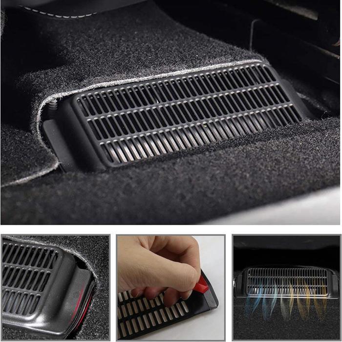 Grille d'aération compatible Tesla Model 3 [Lot 2] Accessoires de climatisation sous siège voiture Phonillico