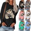 Women's Fashion And Winter Round Neck Casual Pullover Long Sleeve T-Shirt