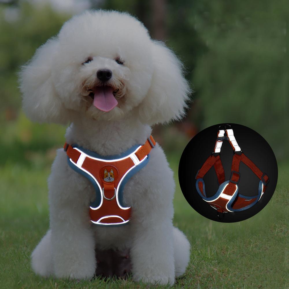 Pet Harness Dog Leash Pomeranian Puppy Cat Harness Vest Reflective Suede Walking Lead Adjustable Rope for Small Dogs Chihuahua