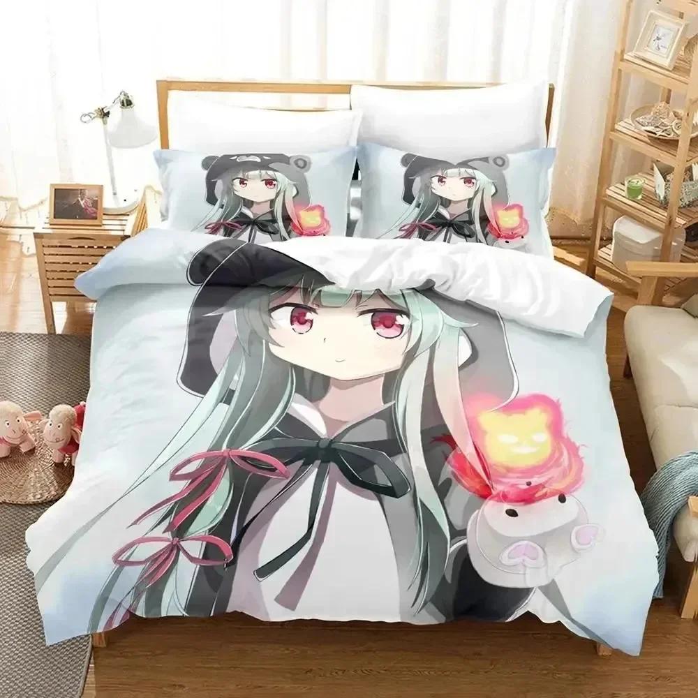 New 3D Print Anime Kuma Kuma Kuma Bear Comfortable Duvet Cover Pillowcase Bedding Set Children Bedroom Decoration Home Textile
