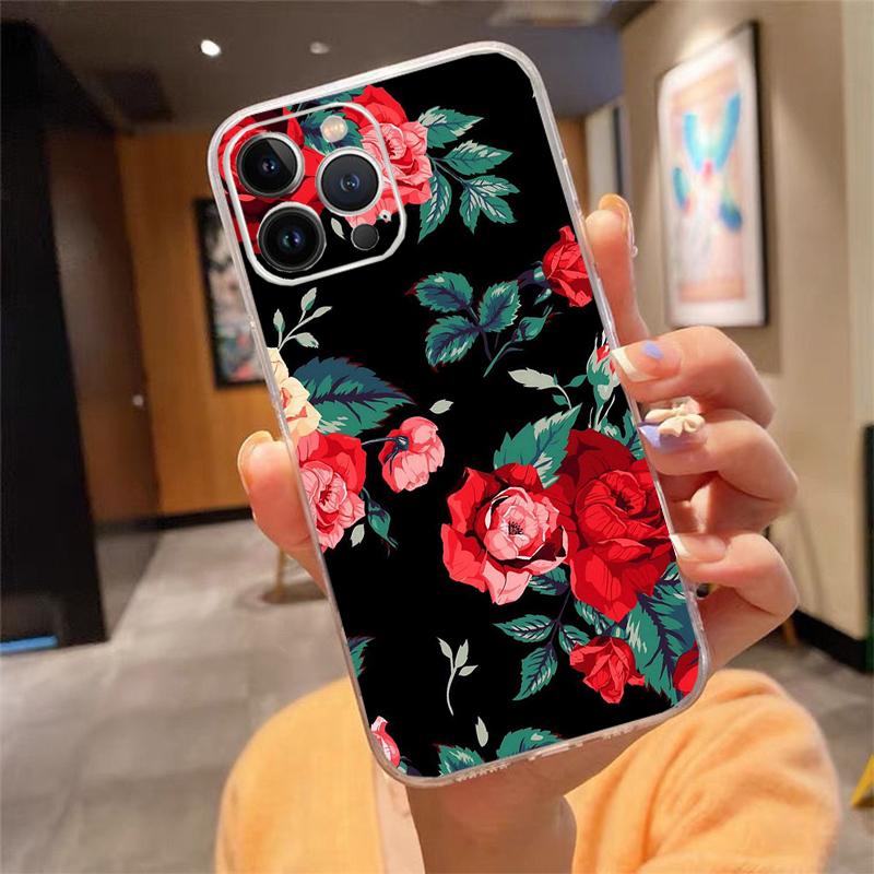 Phone Case For Iphone 17ProMax Air 16 15 14 13 Pro Max 15 16 Pro 15Plus Beautiful Flower Rose