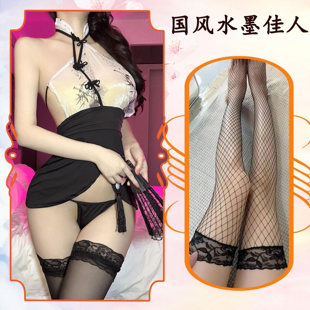 Sex Underwear Pure Desire Style Black Neck Close Waist Thin Hip Skirt Qqny Abstinence