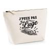 Toiletry Bag - PLANETEE - I Can't I Have Sledding (minimalist) - Beige - 100% Cotton - 3 L